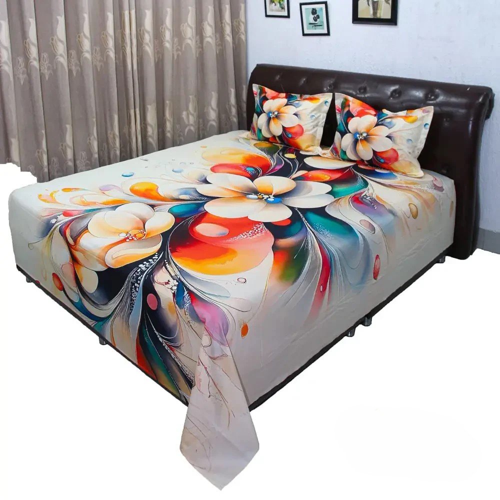 Pansy Digital Print Bed Sheet