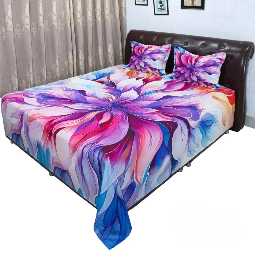 Maple Leaf Digital Print Bed Sheet