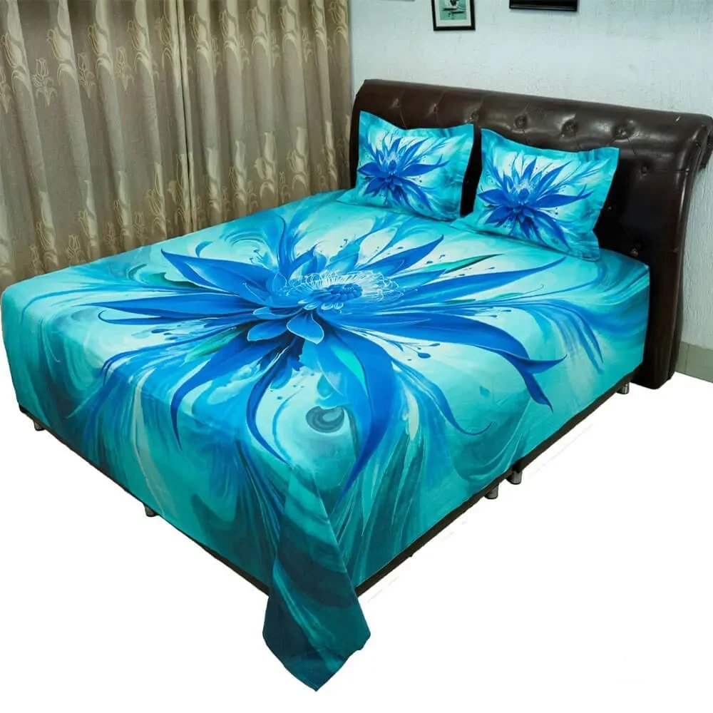 RTP Stylized Blue Bed Sheet