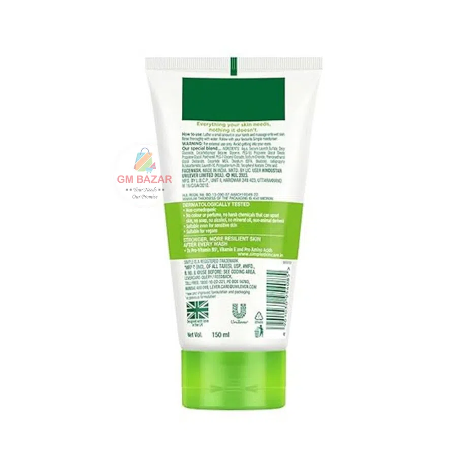 FACE WASH SIMPLE MOISTURISING FACIAL WASH VITAMIN B5+E 150ML