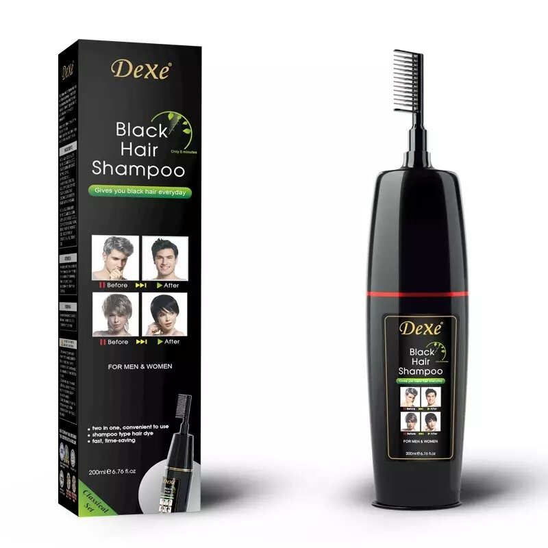HAIR DYE DEXE BLACK HAIR SHAMPOO 200MLs