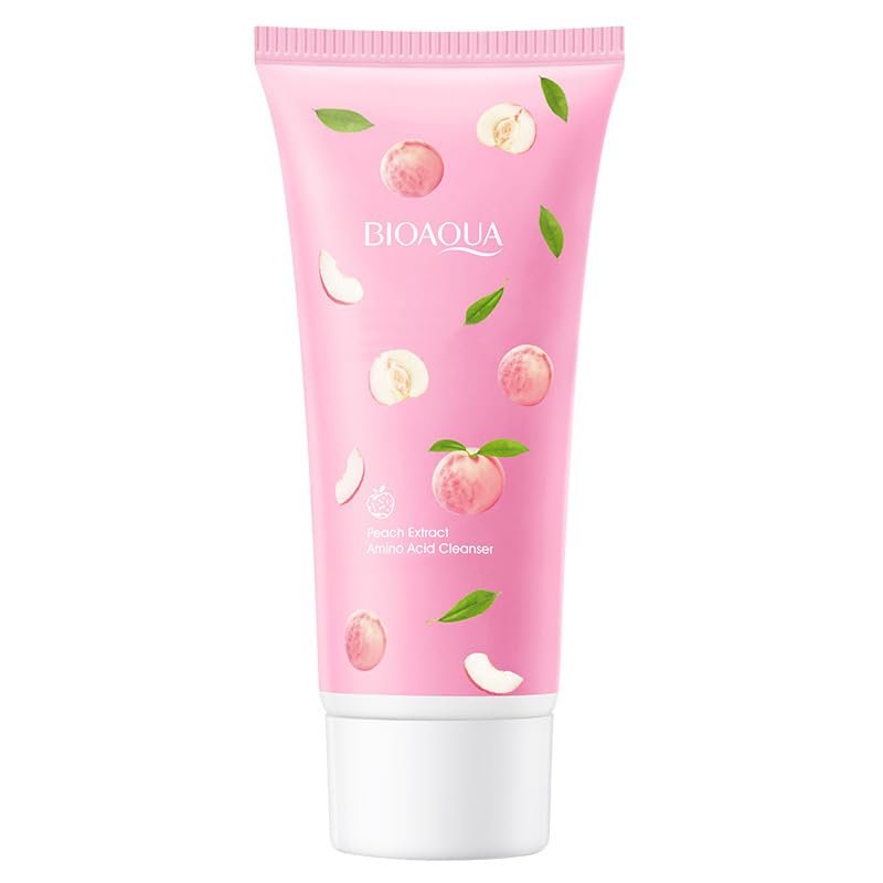 FACE WASH BIOAQUA PEACH AMINO ACID FACIAL CLEANSER FOAM 100GM