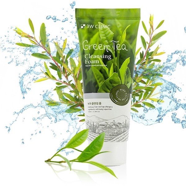 FACE WASH 3W CLINIC GREEN TEA CLAENSING FOAM 100ML